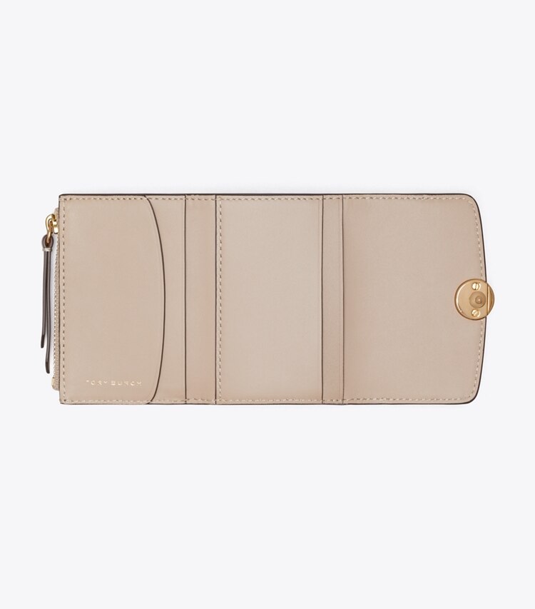 Tory Burch designer wallets Romy Flap Wallet in Tiramisu overhead