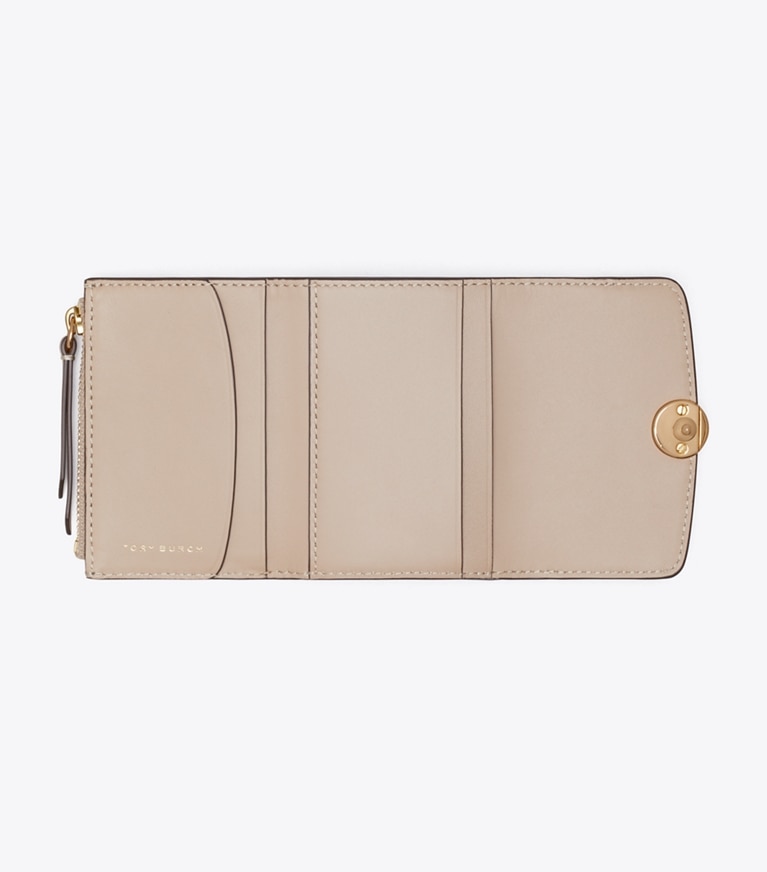 Tory Burch designer wallets Romy Flap Wallet in Tiramisu overhead