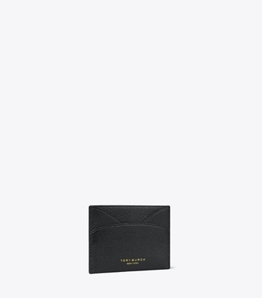 Tory Burch designer card cases Romy Flat Card Case in Black angle