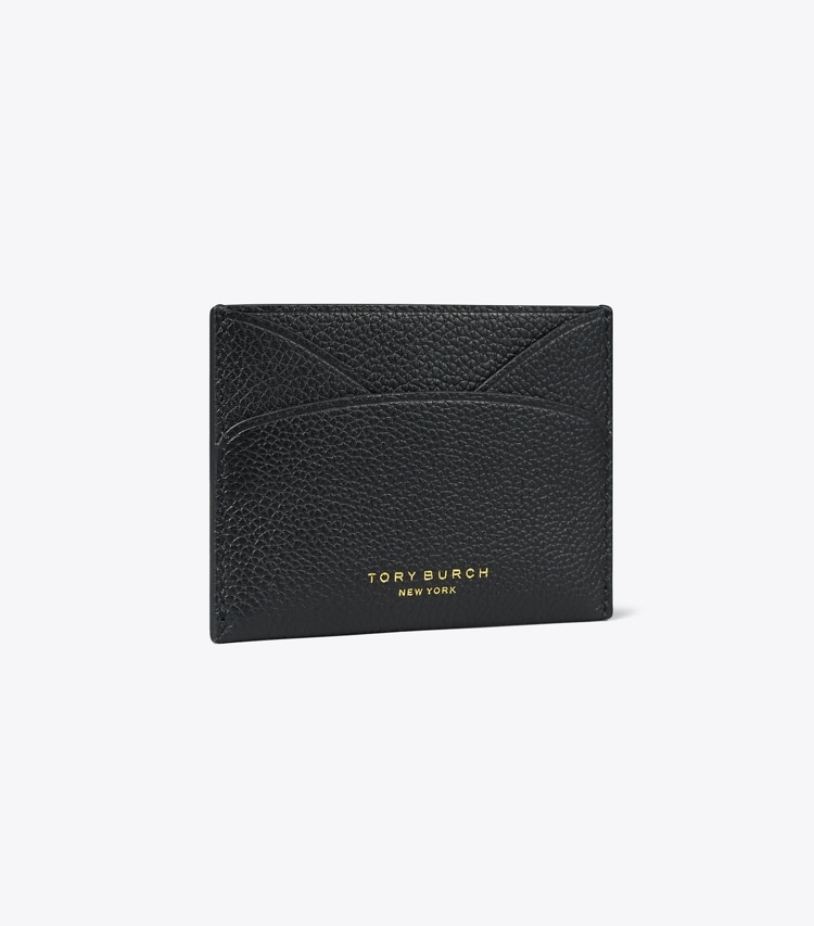 Tory Burch designer portes-cartes Romy Flat Card Case in Black angle