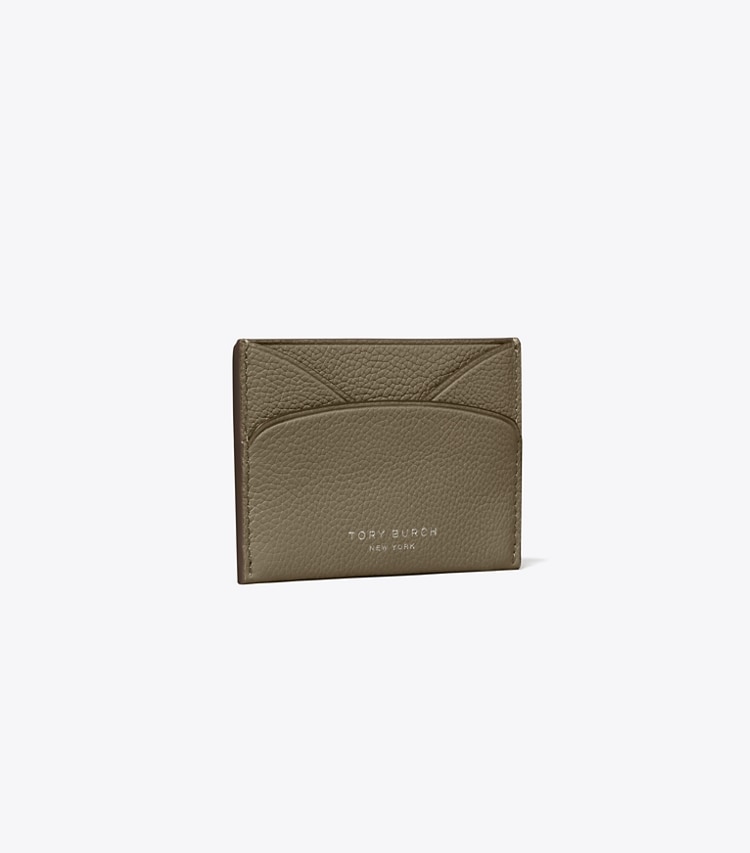 Tory Burch designer card cases Romy Flat Card Case in Wild Mushroom angle