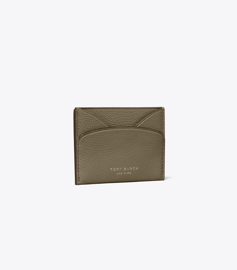 Tory Burch designer card cases Romy Flat Card Case in Wild Mushroom angle