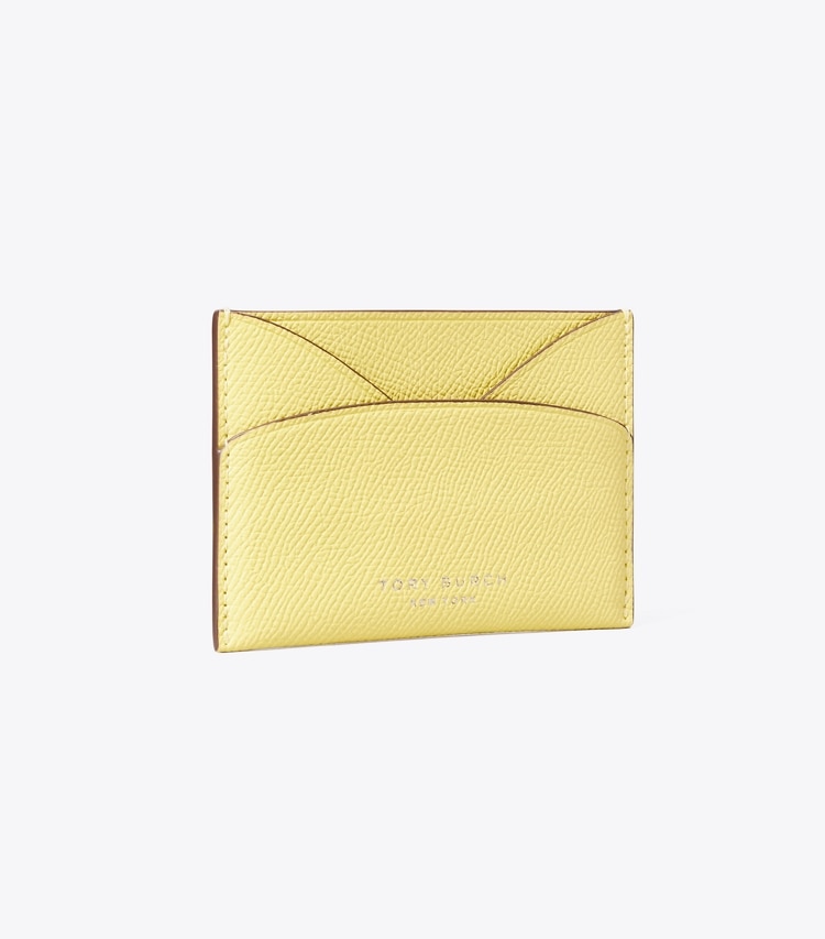 Tory Burch designer card cases Romy Flat Card Case in Yellow Sky angle