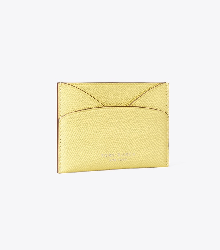 Tory Burch designer card cases Romy Flat Card Case in Yellow Sky angle
