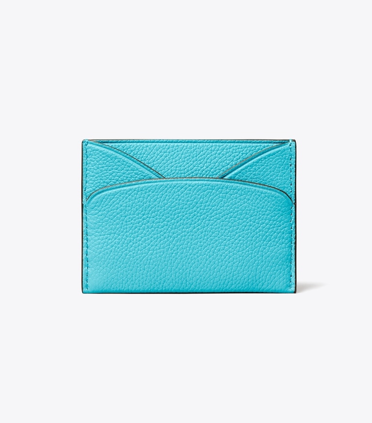 Tory Burch designer card cases Romy Flat Card Case in Soft Turquoise back