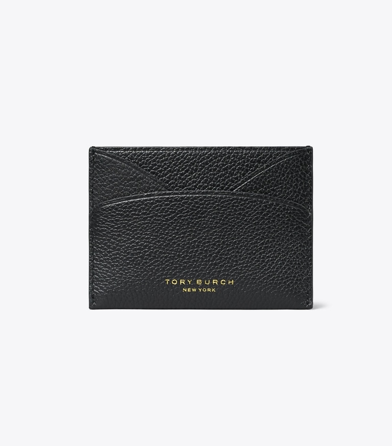Tory Burch designer portes-cartes Romy Flat Card Case in Black angle