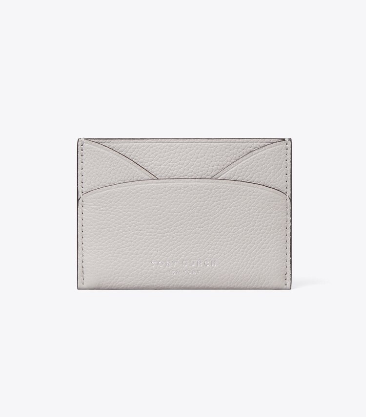 Tory Burch designer card cases Romy Flat Card Case in Dove Gray front
