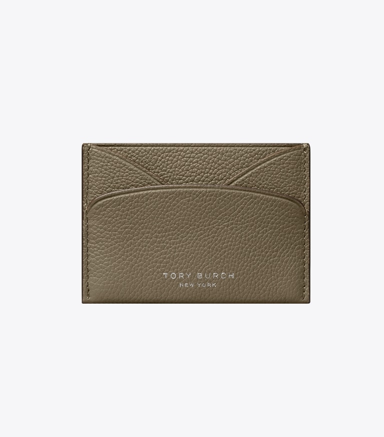 Tory Burch designer card cases Romy Flat Card Case in Wild Mushroom angle