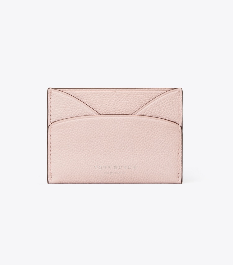 Tory Burch designer card cases Romy Flat Card Case in Rose Mist front
