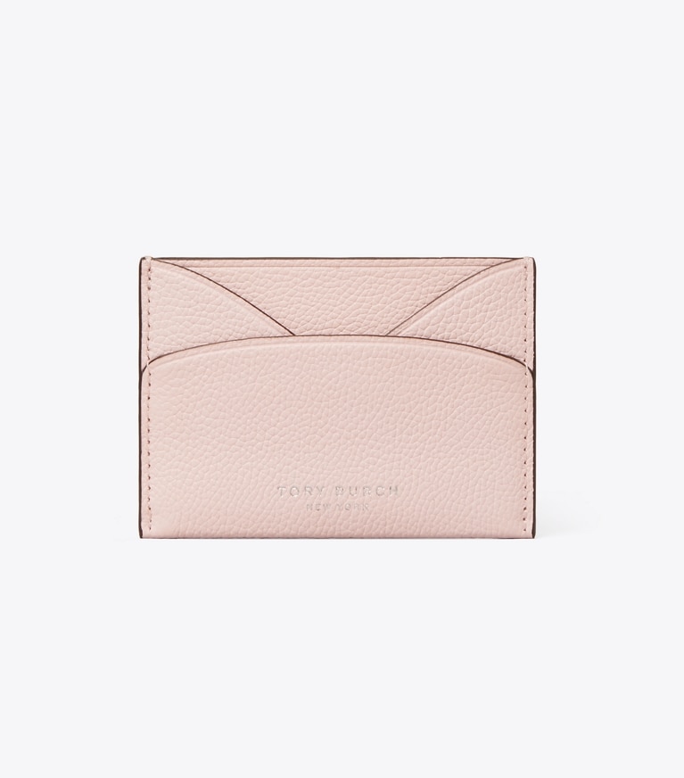 Tory Burch designer card cases Romy Flat Card Case in Rose Mist front