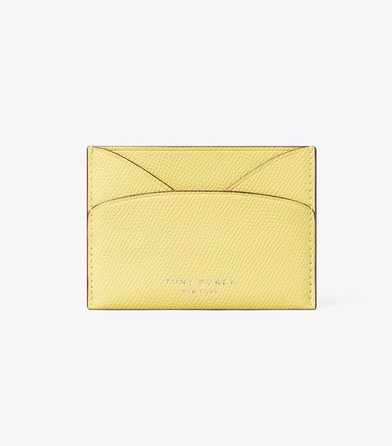 Tory Burch designer card cases Romy Flat Card Case in Yellow Sky front
