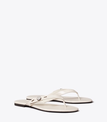Tory Burch designer sandalen Romy Flip-Flop in LIGHT CREAM angle