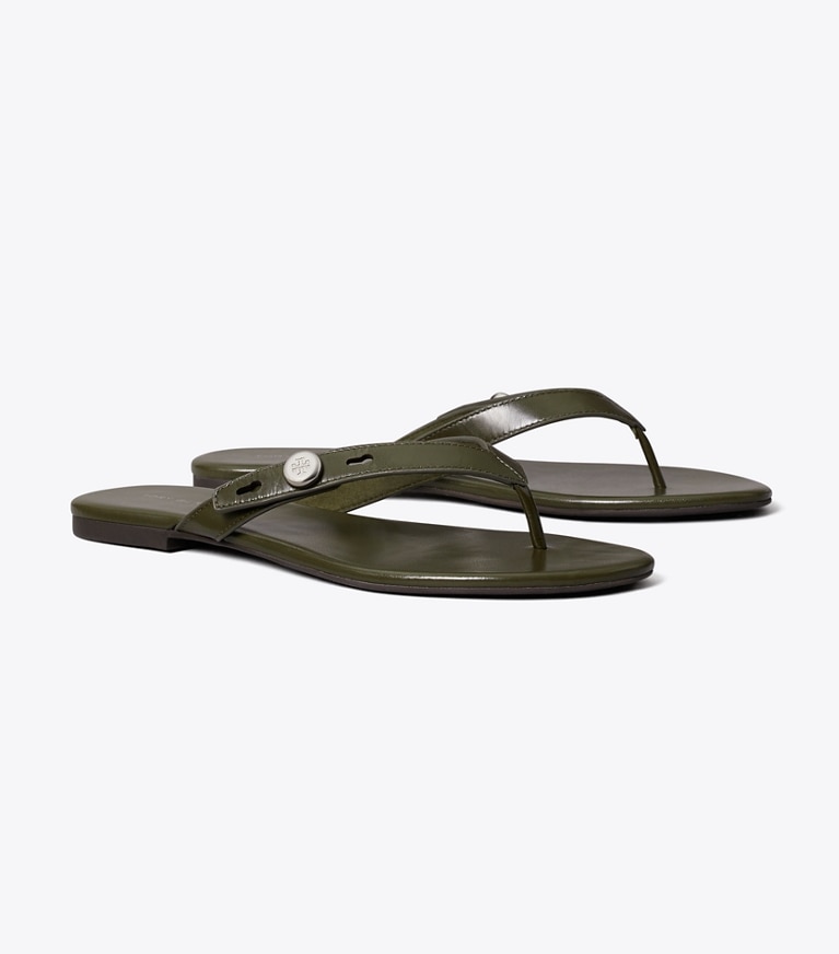 Tory Burch designer sandals Romy Flip-Flop in LECCIO angle