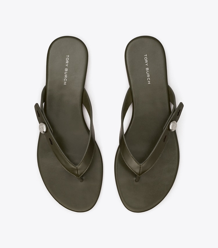 Tory Burch designer sandals Romy Flip-Flop in LECCIO overhead