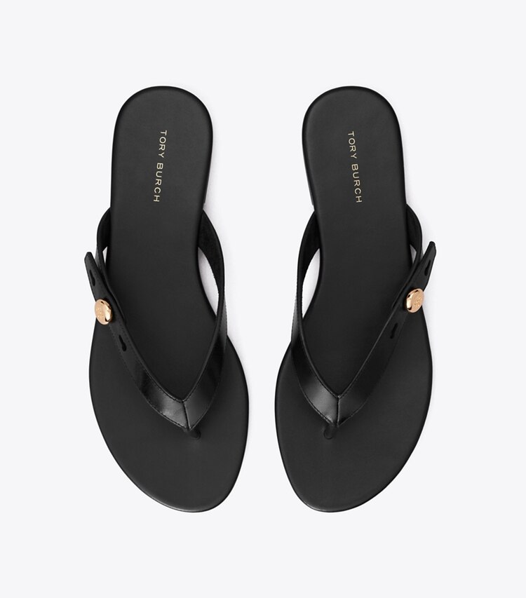 Tory Burch designer sandals Romy Flip-Flop in PERFECT BLACK overhead