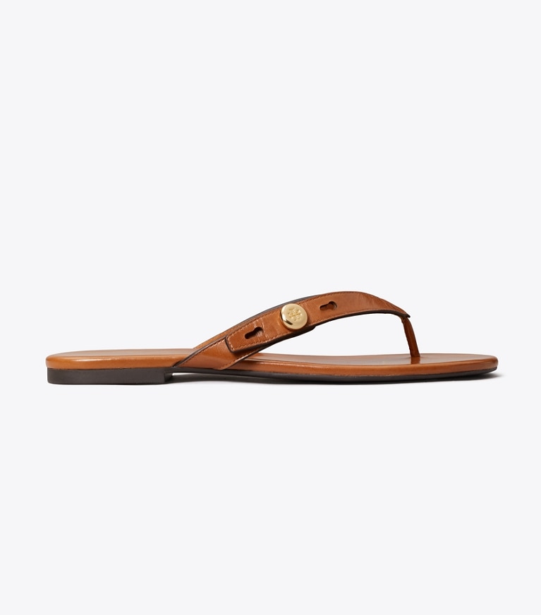 Tory Burch designer sandals Romy Flip-Flop in CLASSIC CUOIO side