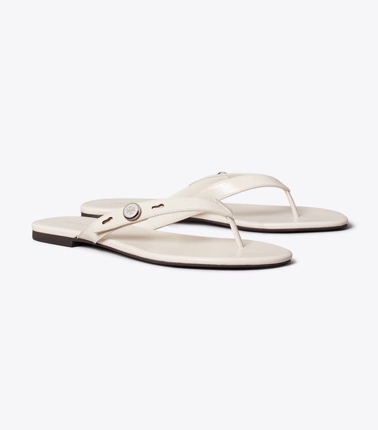 Tory Burch designer sandalen Romy Flipflop in LIGHT CREAM angle