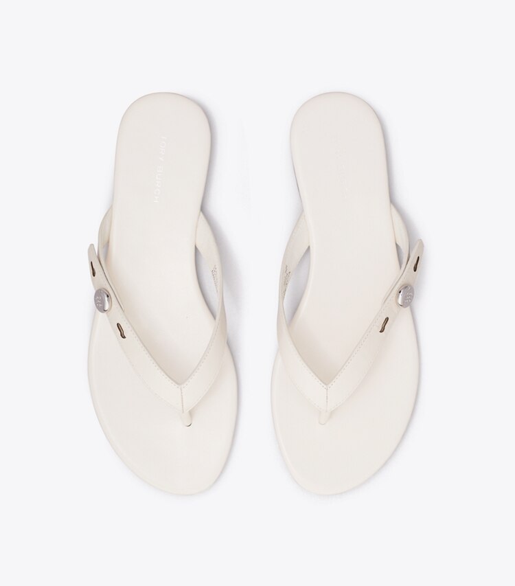 Tory Burch designer sandalen Romy Flipflop in LIGHT CREAM von oben