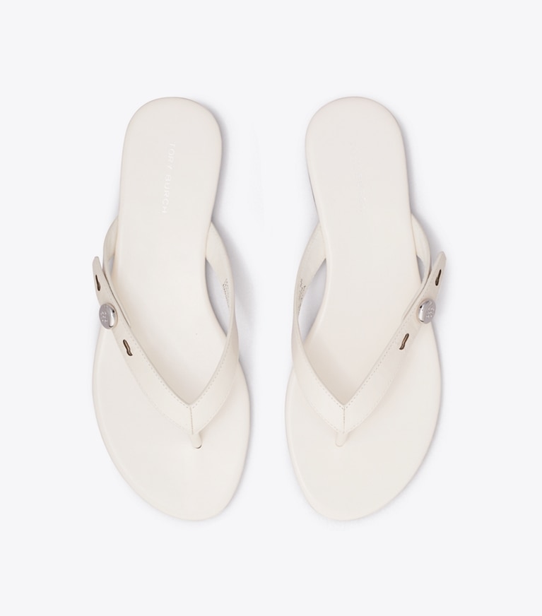 Tory Burch designer sandalen Romy Flipflop in LIGHT CREAM von oben