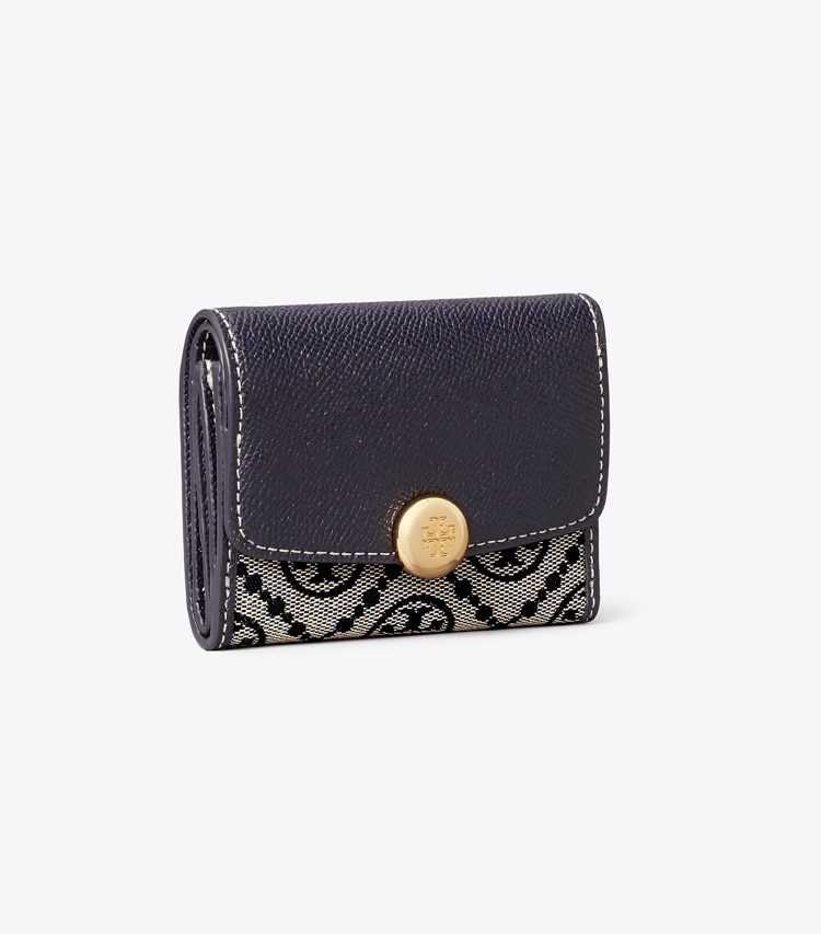 Tory Burch designer geldbörsen Romy Geldbörse mit Umschlag und T-Monogramm in Tory Navy angle