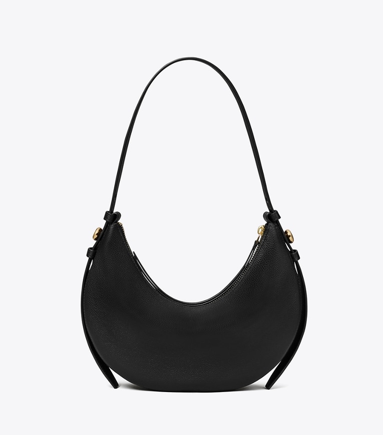 Tory Burch designer shoulder bags Romy Half Moon Bag in Black back