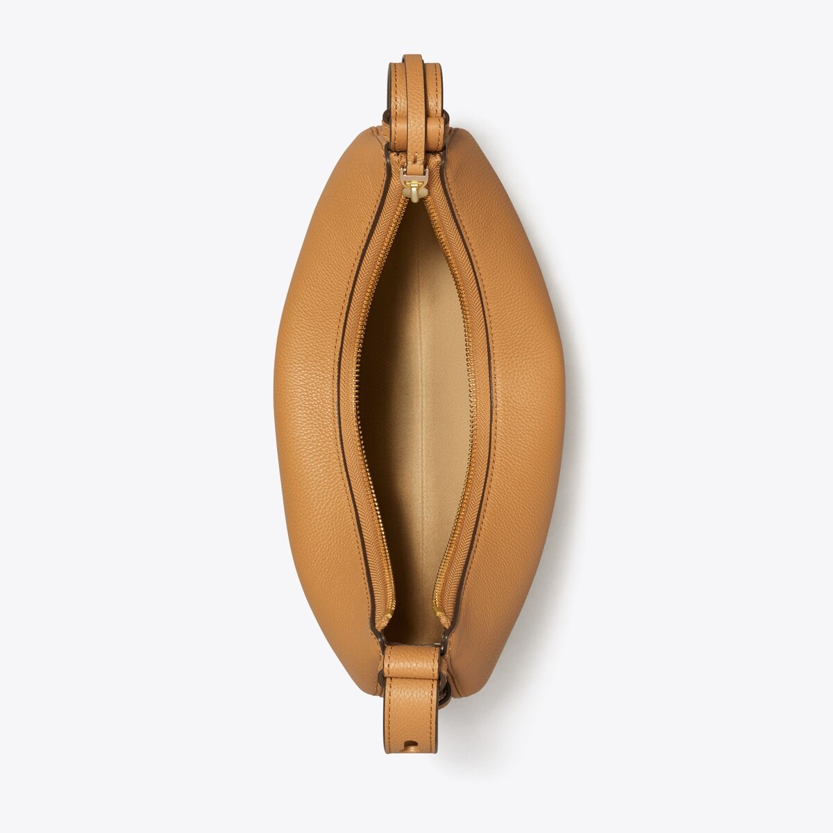 a Tory Burch Half Moon satchel in brown leather. Romy Half Moon Bag: Women main image 2