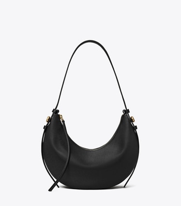 Tory Burch designer schultertaschen Romy Half Moon Tasche in Black front