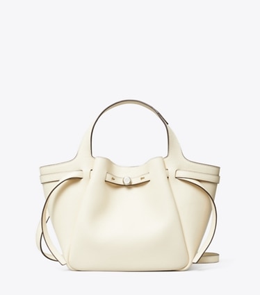 Tory Burch designer tote bags Romy Henkeltasche in Light Cream front