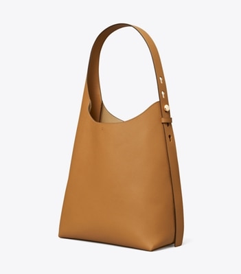Tory Burch designer hobo bags Romy Hobo Bag in Tiramisu angle