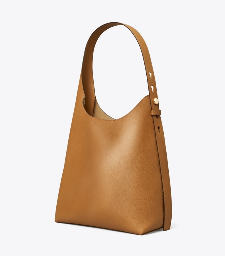 Tory Burch designer hobo bags Romy Hobo Bag in Tiramisu angle