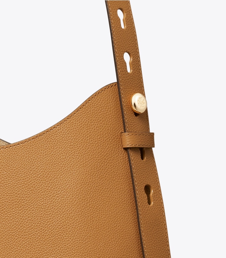 Tory Burch designer hobo bags Romy Hobo Bag in Tiramisu angle