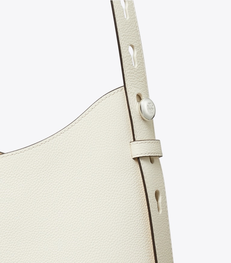 Tory Burch designer hobo bags Romy Hobo Bag in Light Cream angle