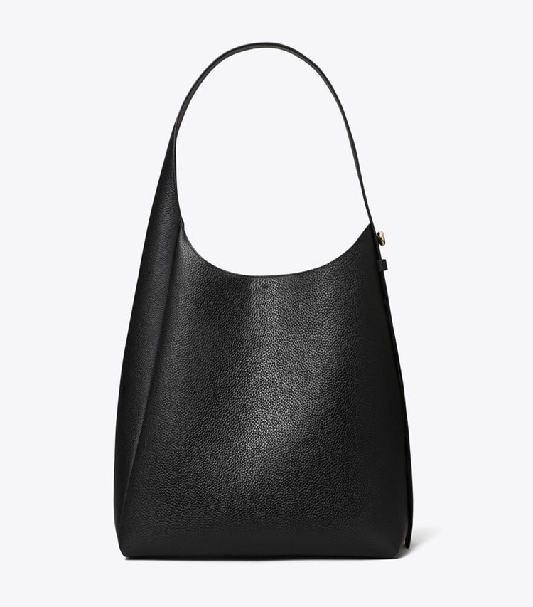 Tory Burch designer hobo bags Romy Hobo Bag in Black front