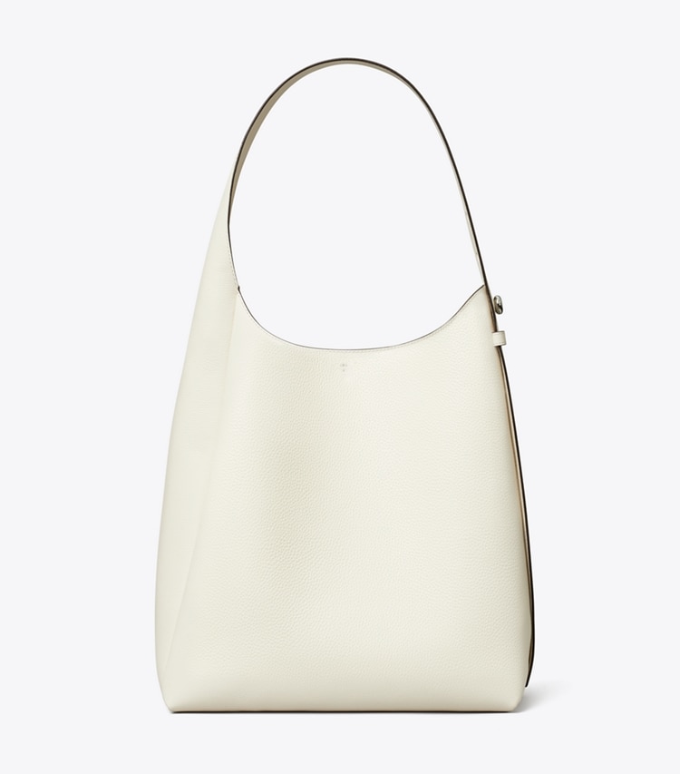 Tory Burch designer hobo bags Romy Hobo Bag in Light Cream front