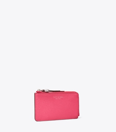 Tory Burch designer kartenetuis Romy Kartenetui mit Reißverschluss in Bright Pink angle