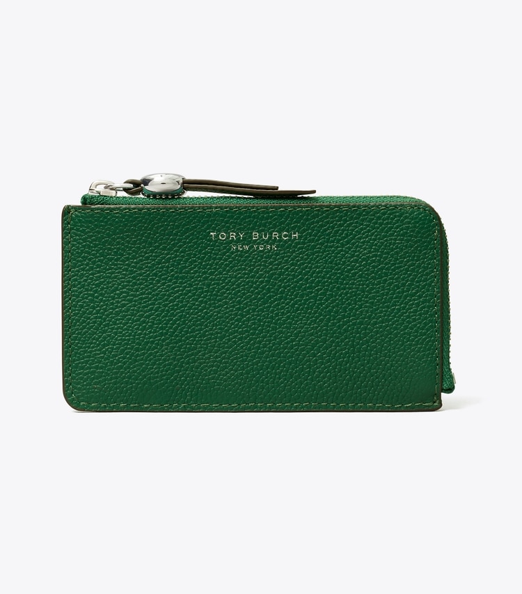 Tory Burch designer kartenetuis Romy Kartenetui mit Reißverschluss in Dark Kale front