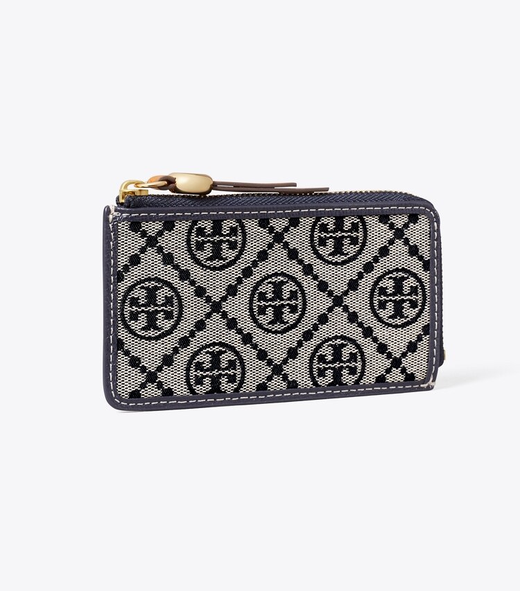 Tory Burch designer kartenetuis Romy Kartenetui mit T-Monogramm und Reißverschluss in Tory Navy angle