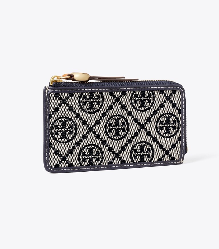 Tory Burch designer kartenetuis Romy Kartenetui mit T-Monogramm und Reißverschluss in Tory Navy angle