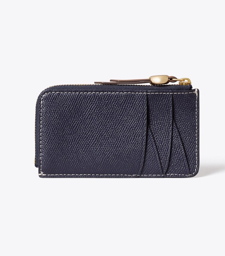 Tory Burch designer kartenetuis Romy Kartenetui mit T-Monogramm und Reißverschluss in Tory Navy zurück
