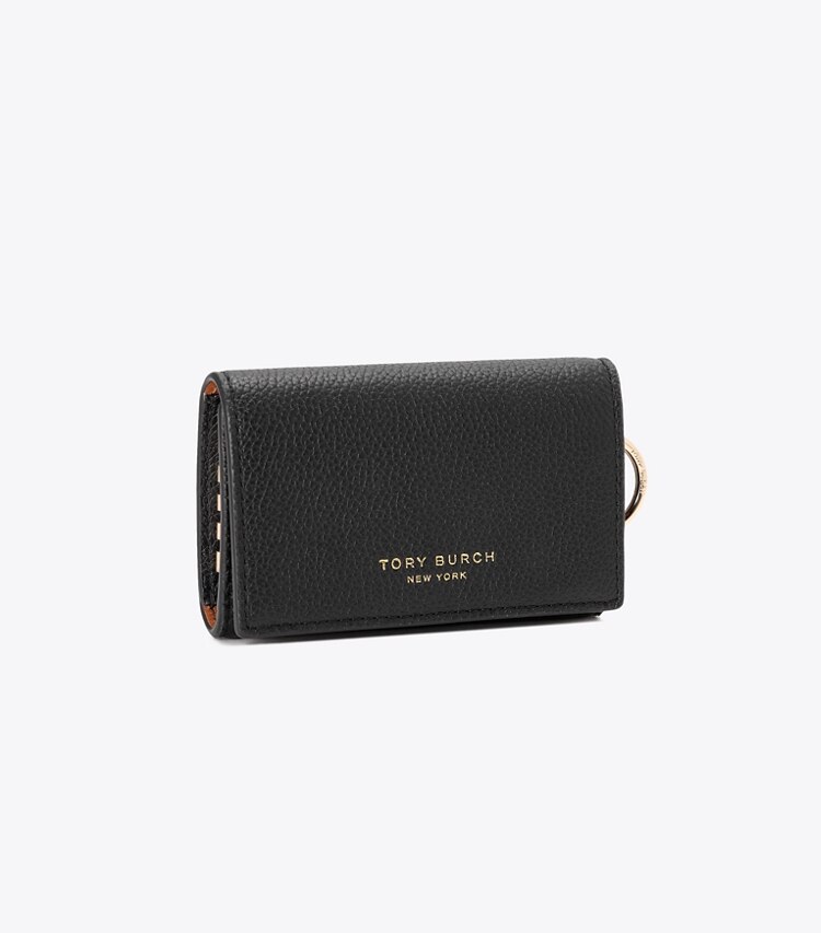 Tory Burch designer カードケース ロミー キーケース in Black angle