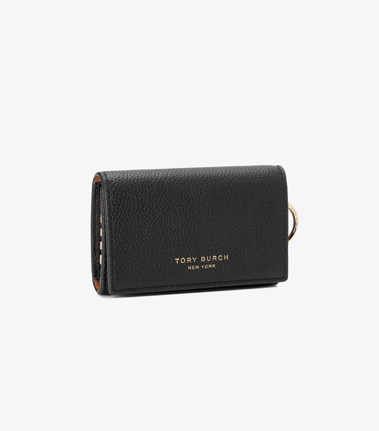 Tory Burch designer カードケース ロミー キーケース in Black angle