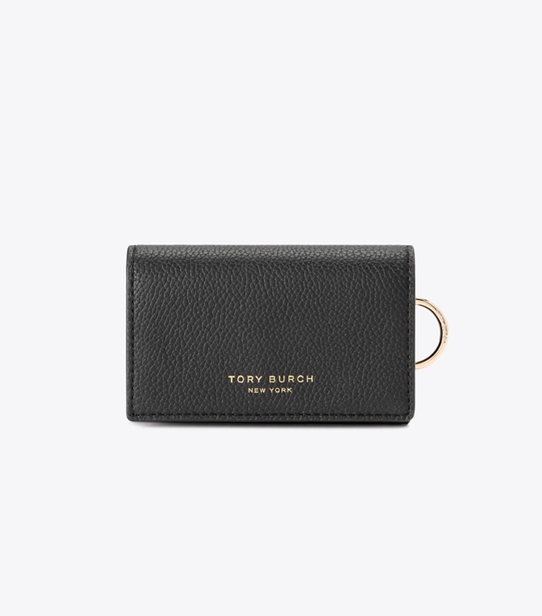 Tory Burch designer カードケース ロミー キーケース in Black front