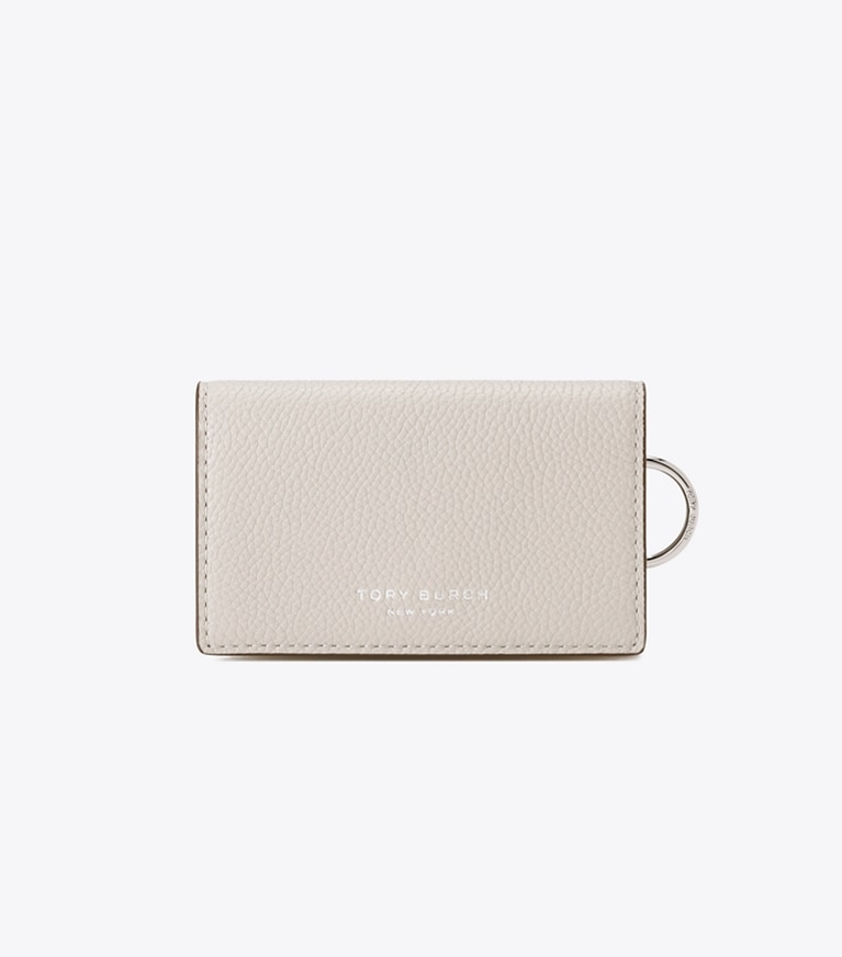 Tory Burch designer カードケース ロミー キーケース in Dove Gray front
