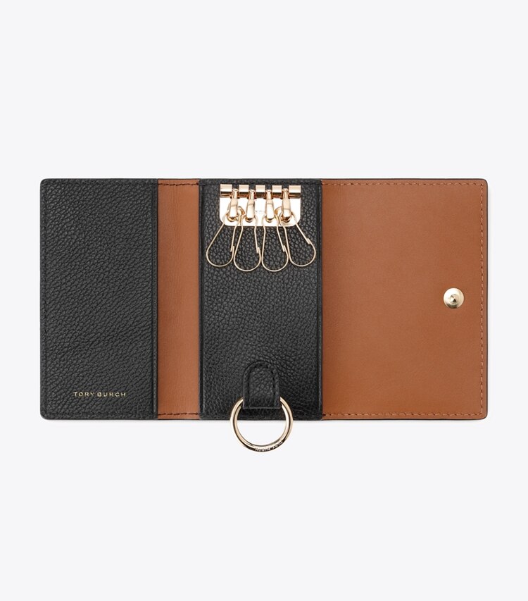 Tory Burch designer カードケース ロミー キーケース in Black オーバーヘッド