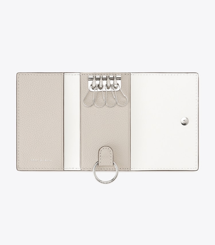 Tory Burch designer カードケース ロミー キーケース in Dove Gray オーバーヘッド