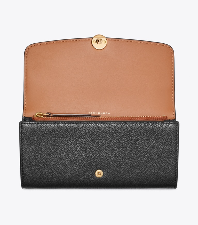 Tory Burch designer wallets Romy Long Flap Wallet in BLACK additional
