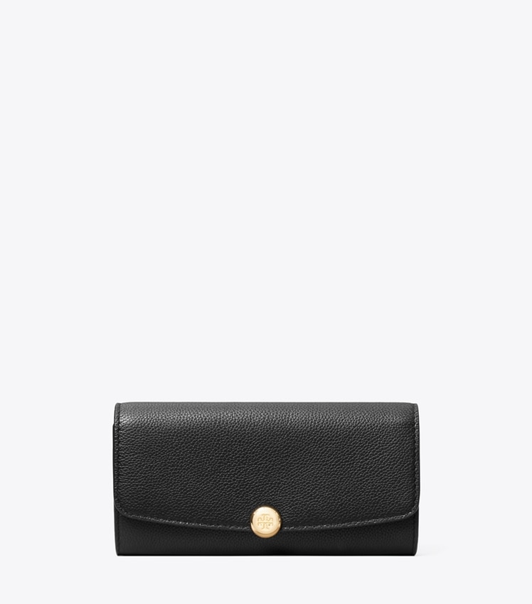 Tory Burch Romy Long Flap Wallet — Black