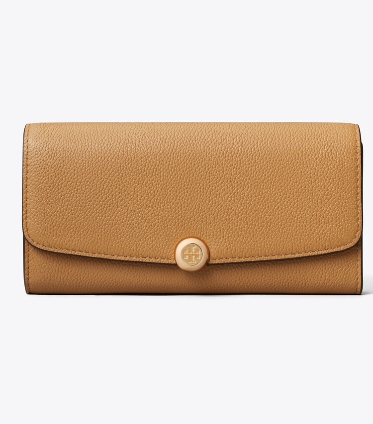 Tory Burch designer wallets Romy Long Flap Wallet in Tiramisu front
