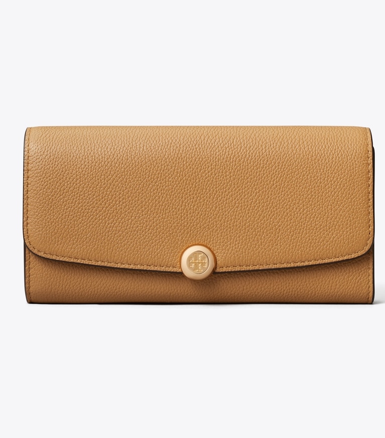 Tory Burch designer wallets Romy Long Flap Wallet in Tiramisu front