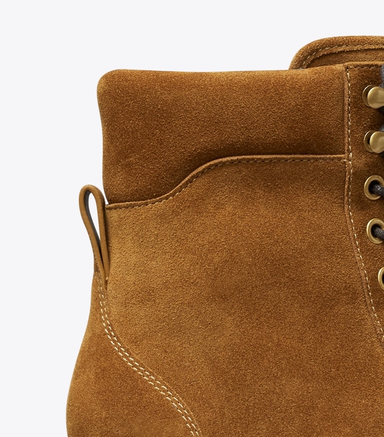 Tory Burch designer ankle boots Romy Lug Heeled Boot in TOFFEE detail